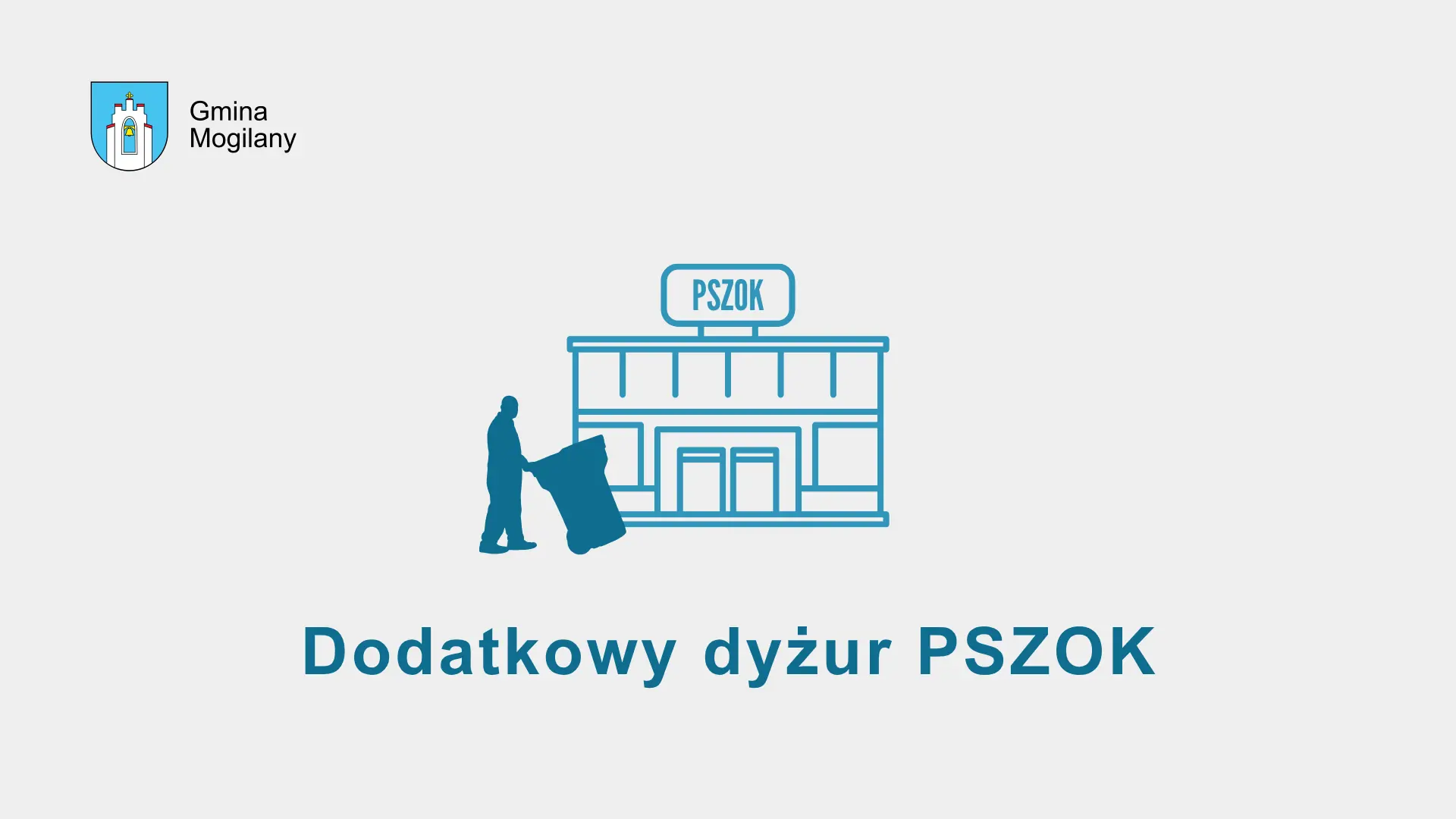 grafika z budynkiem, napis: dodatkowy dyżur pszok